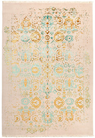 فرش پشمی مدرن آرامش طلایی سبز ( کد 130)
